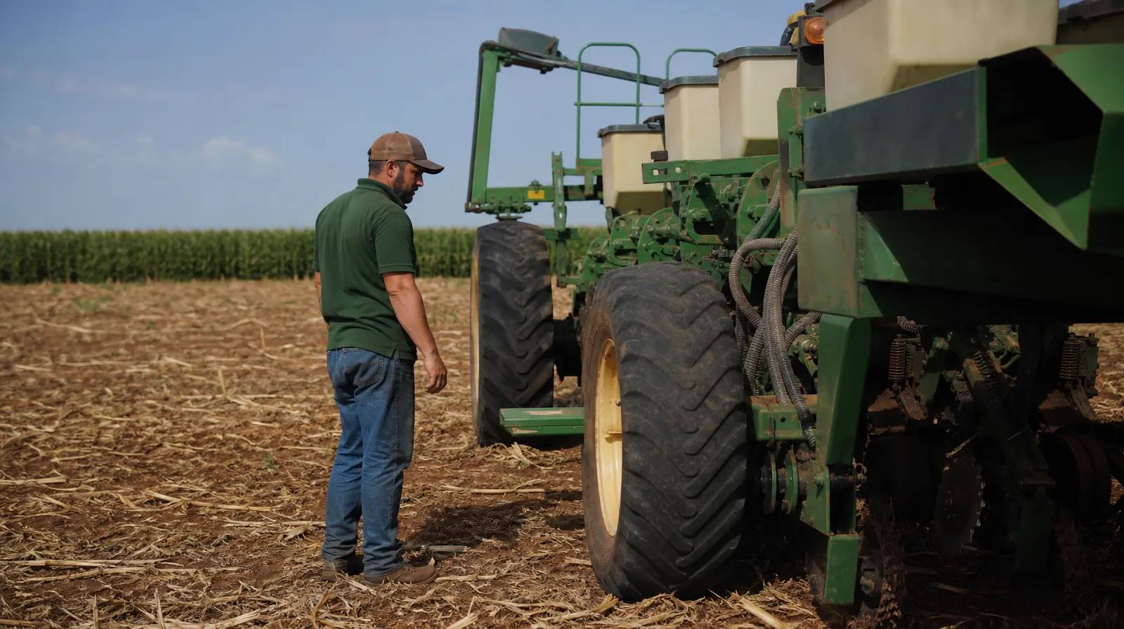 Pneu de plantadeira agrícola em ação com agricola plantadeira trabalha com pressao muito baixa 1 8 2 5 bar sela no solo famen