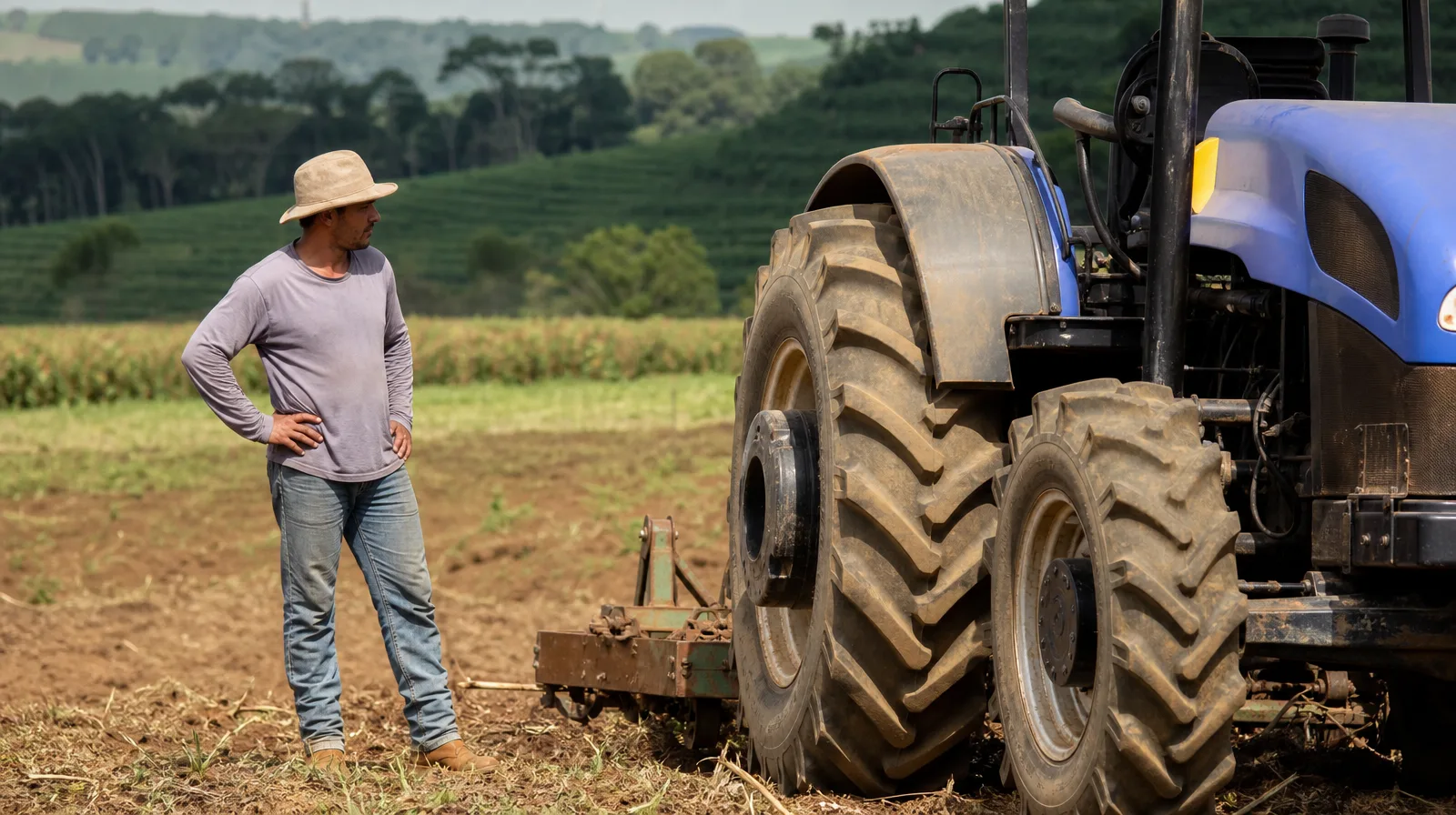 Pneu agrícola em pequena propriedade no trabalho, ideal para quem não tenho orçamento para apli