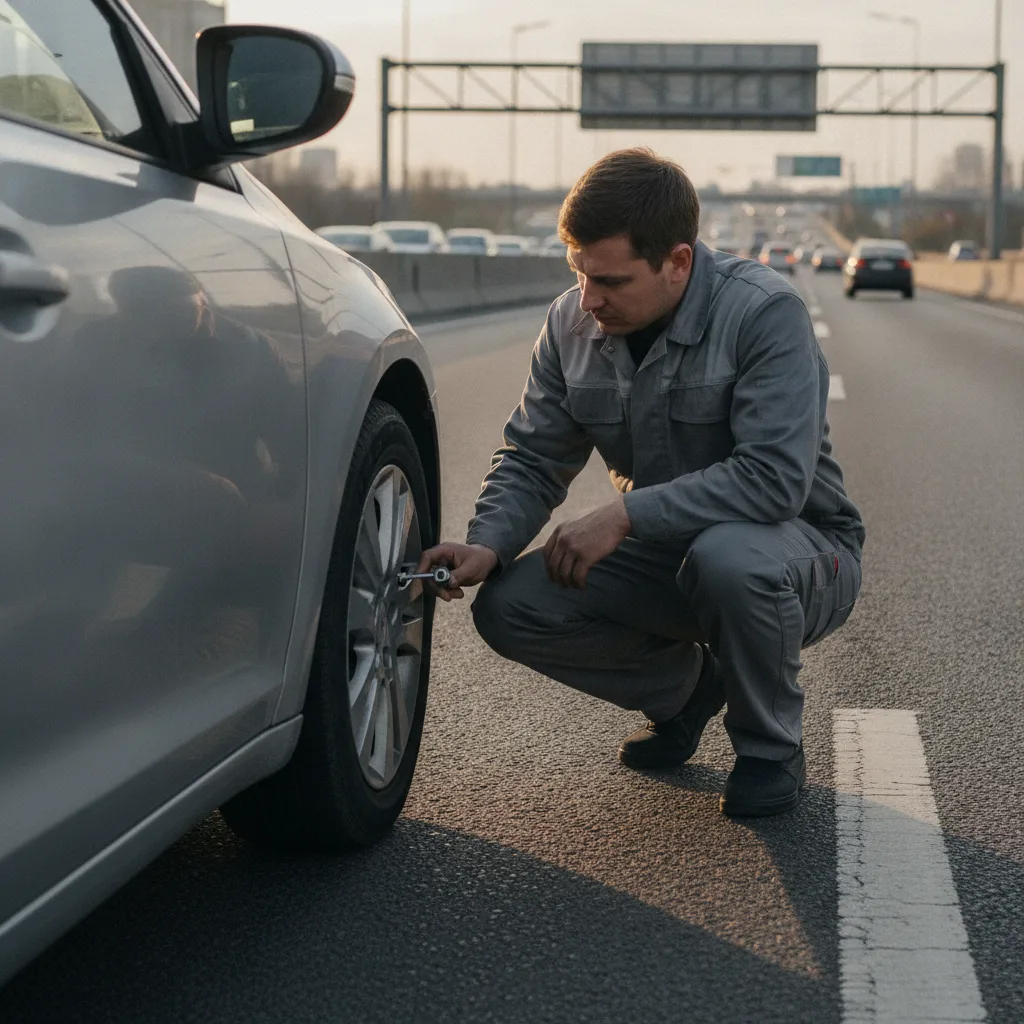 Detalhe de pneu de automóvel, levantando a questão: meu carro tem TPMS, o selante vai estragar o sensor