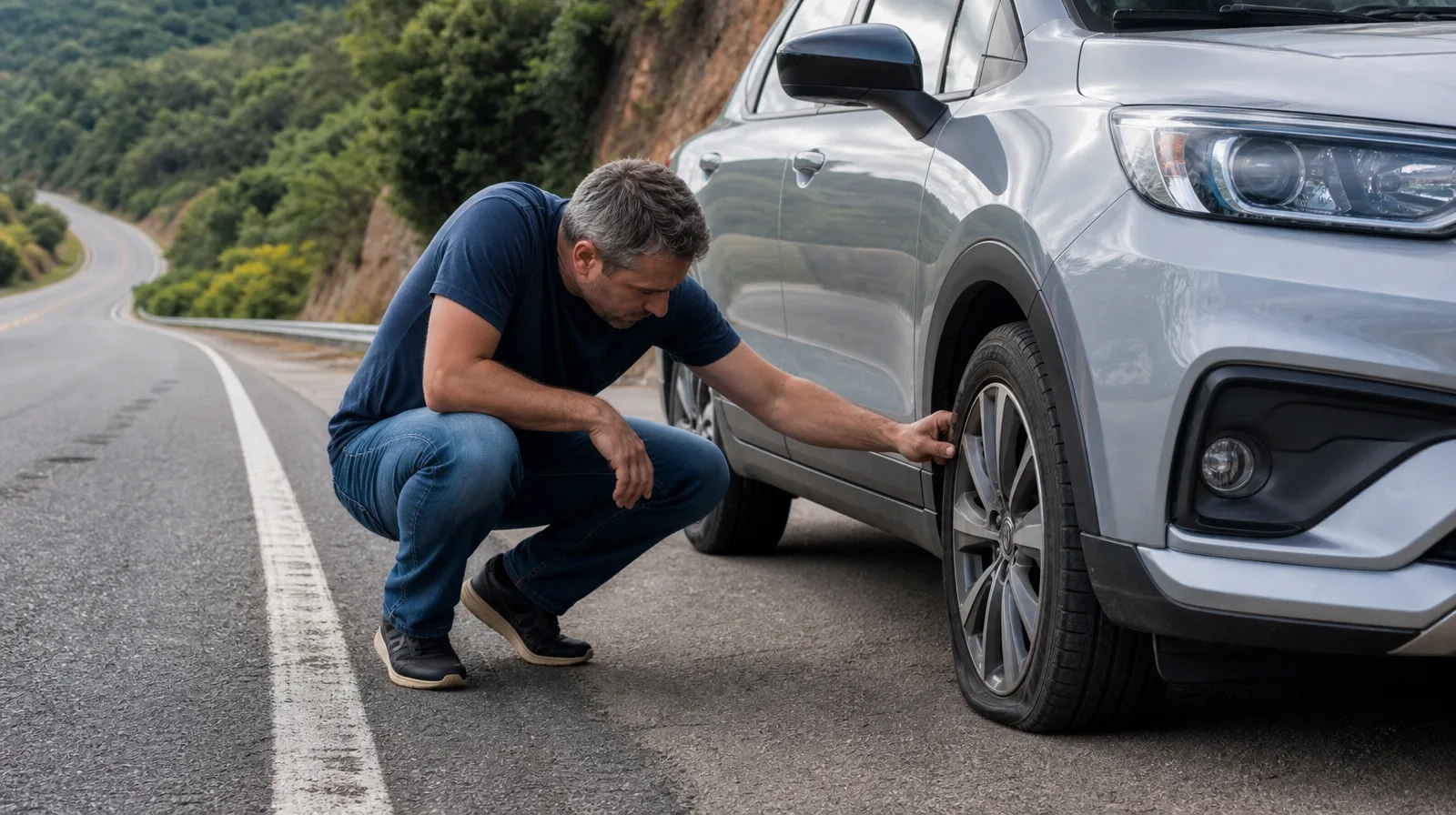 Automóveis com pneu velho e desgastado, ilustrando automoveis meu pneu e velho nao adianta colocar selante