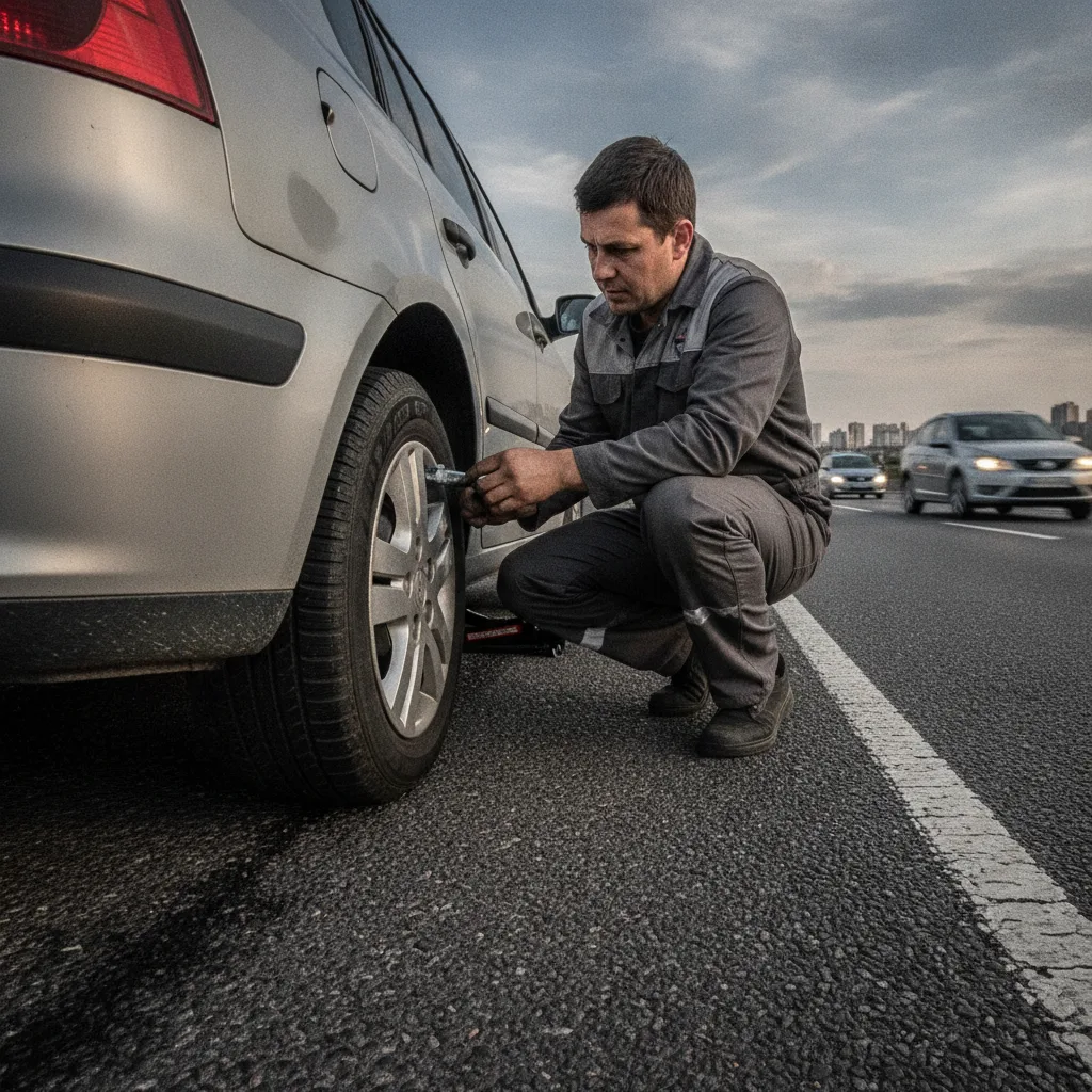 Pneu de carro moderno em close-up, ilustrando a importância da blindagem de pneu para carros contra furos