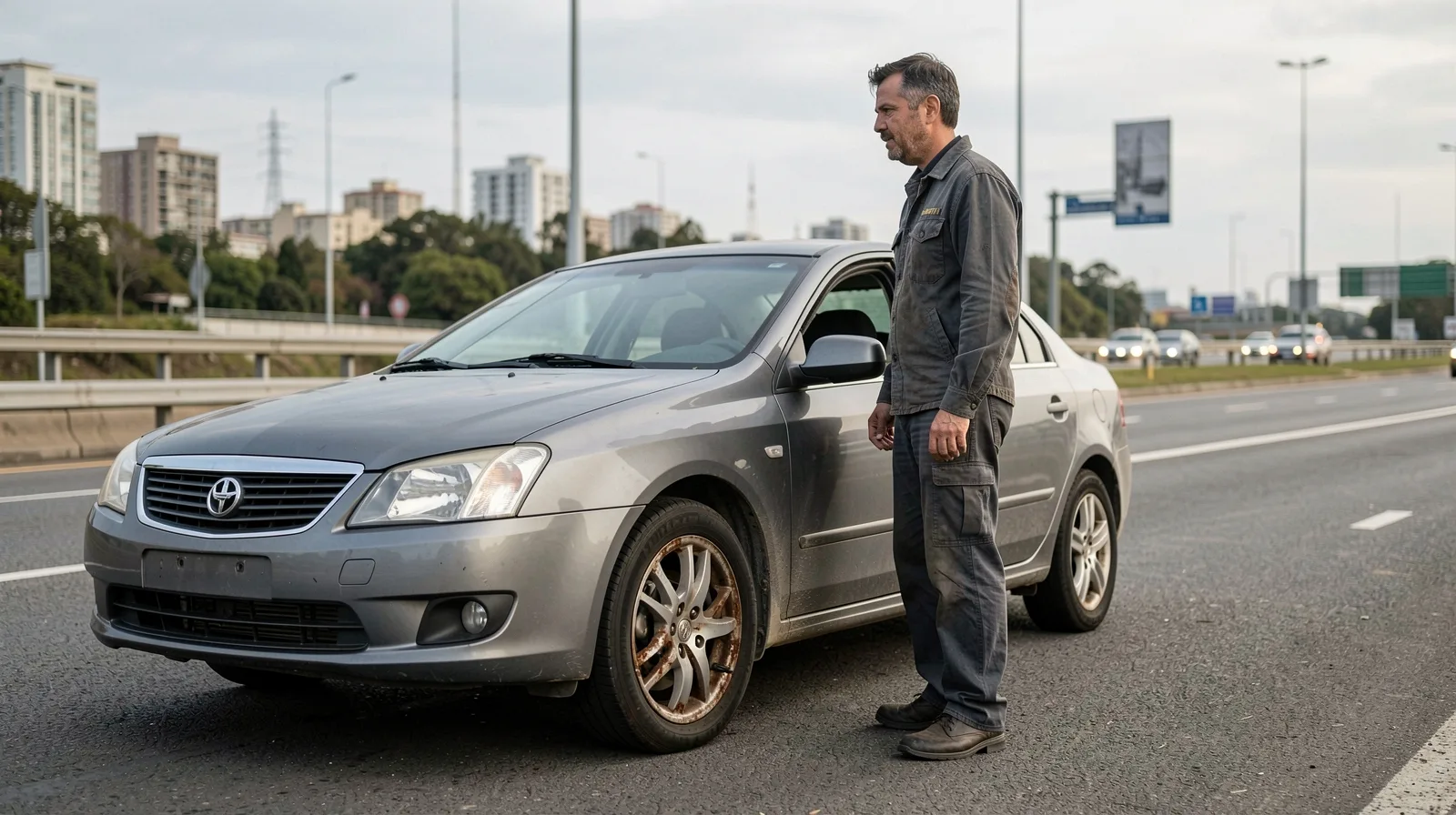 Pneu de automóvel com sinais de corrosao do aro em imagem fotorrealista de alta definição