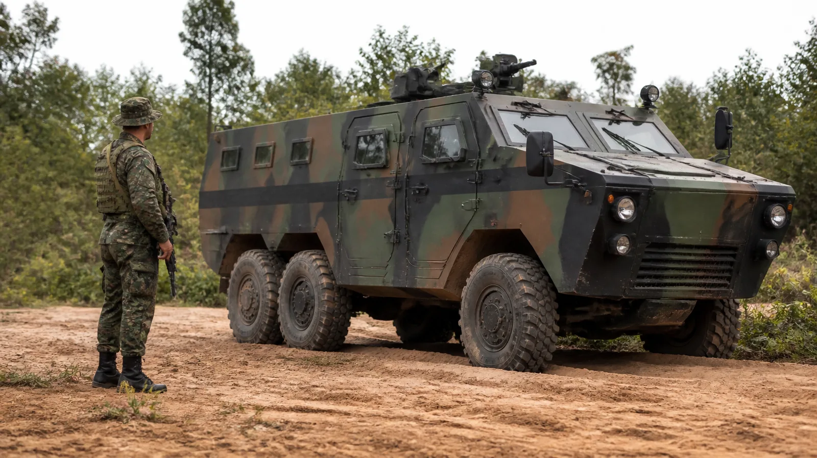 Moto de trilha militar com pneu off road para defesa e agentes ambientais em terreno acidentado