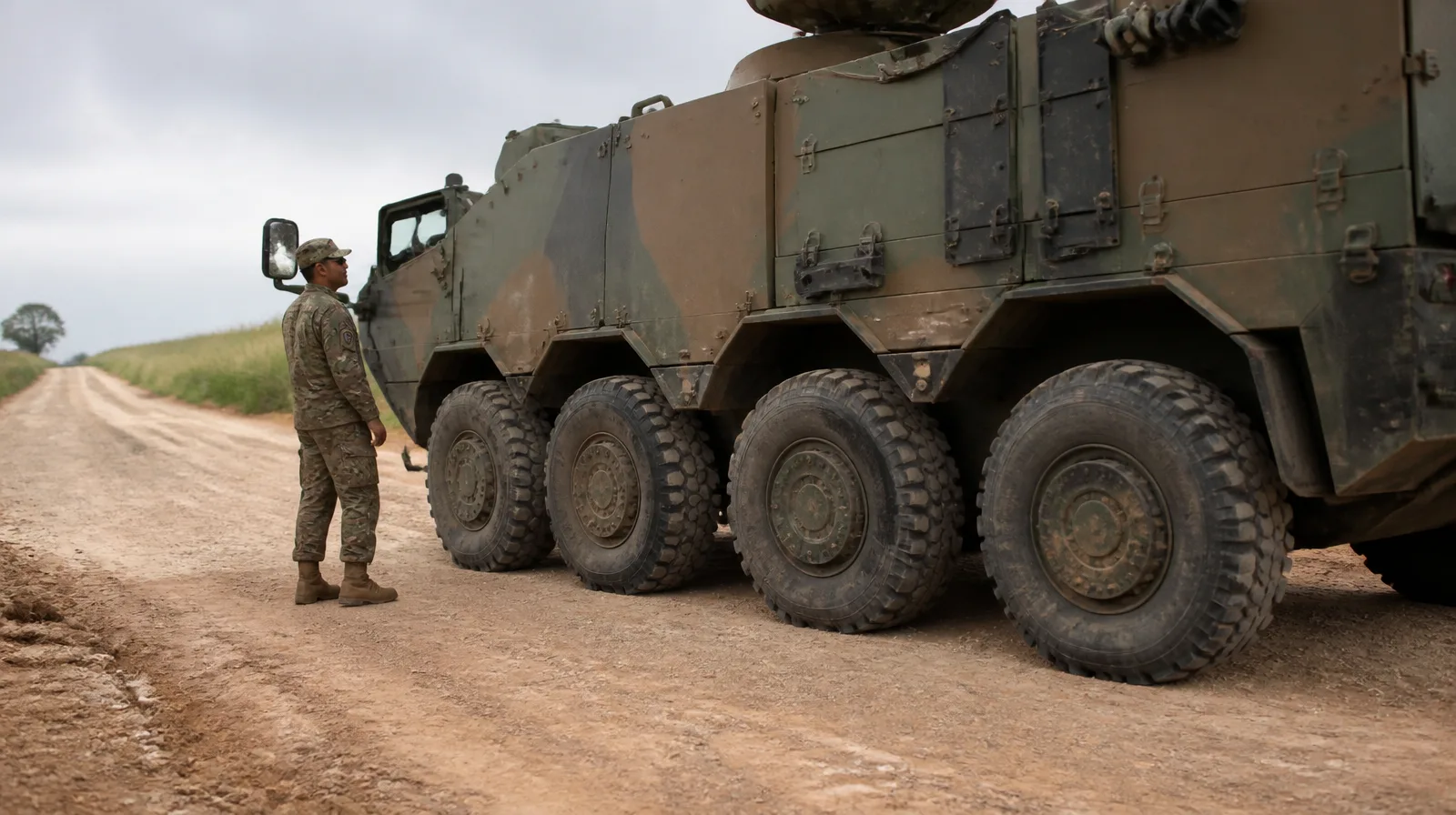 Pneu de veículo militar em patrulha rural com foco em militar-defesa-patrulha-rural-não-tem-orcamento-para-produto-preventiv