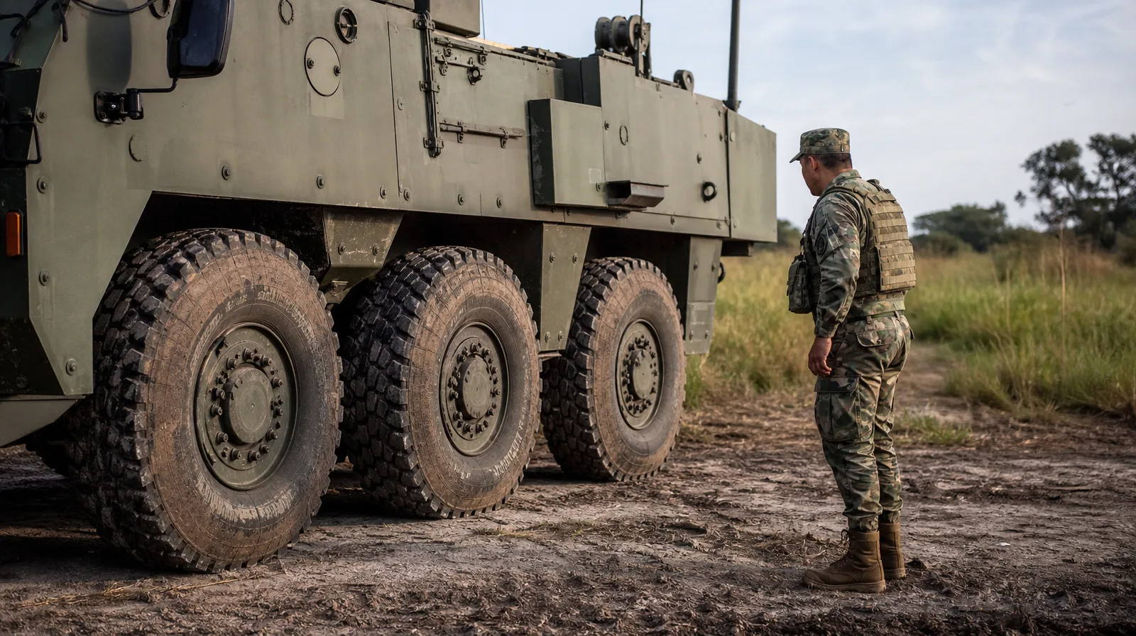 Veículo militar de fronteira com militar defesa veiculos de fronteira ja usam pneu reforcado para terre em terreno acidentado