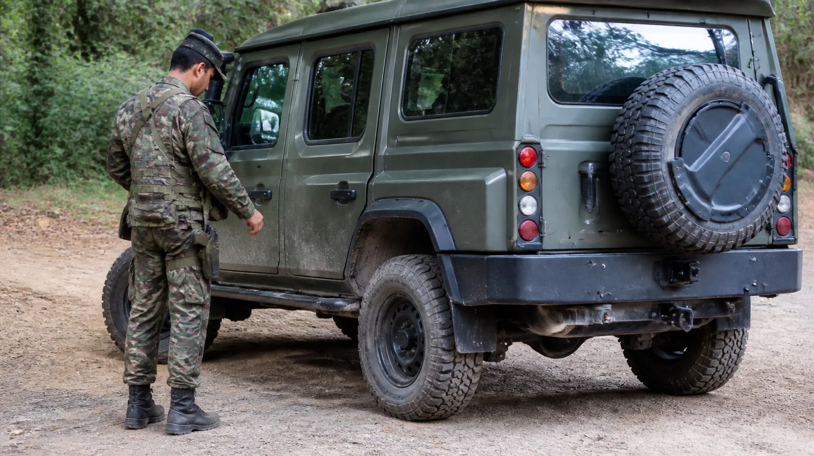 Pneu de viaturas do segmento militar com visual robusto para militar-defesa-viaturas-de-p2-são-veículos-civis-comuns-não-prec
