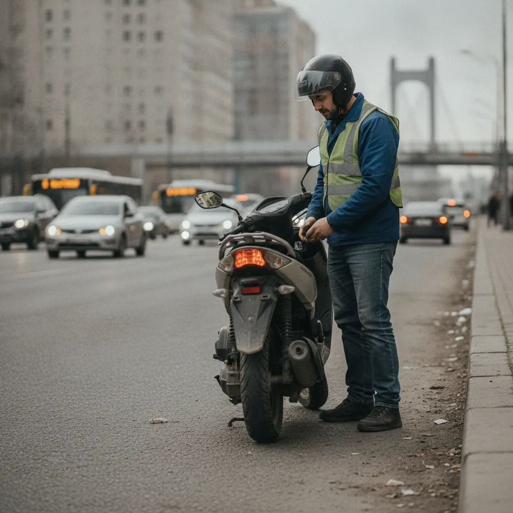 Pneu de motocicleta em close, ilustrando como provar o ROI do selante de pneu para a frota de motos