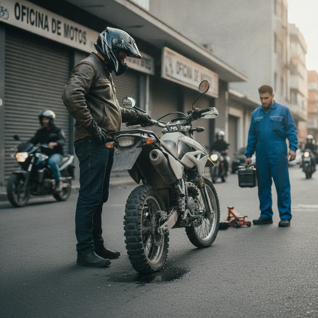 Pneu de motocicleta desgastado, ilustrando o erro de cálculo na gestão de frotas de motocicletas ao negligenciar o preventivo