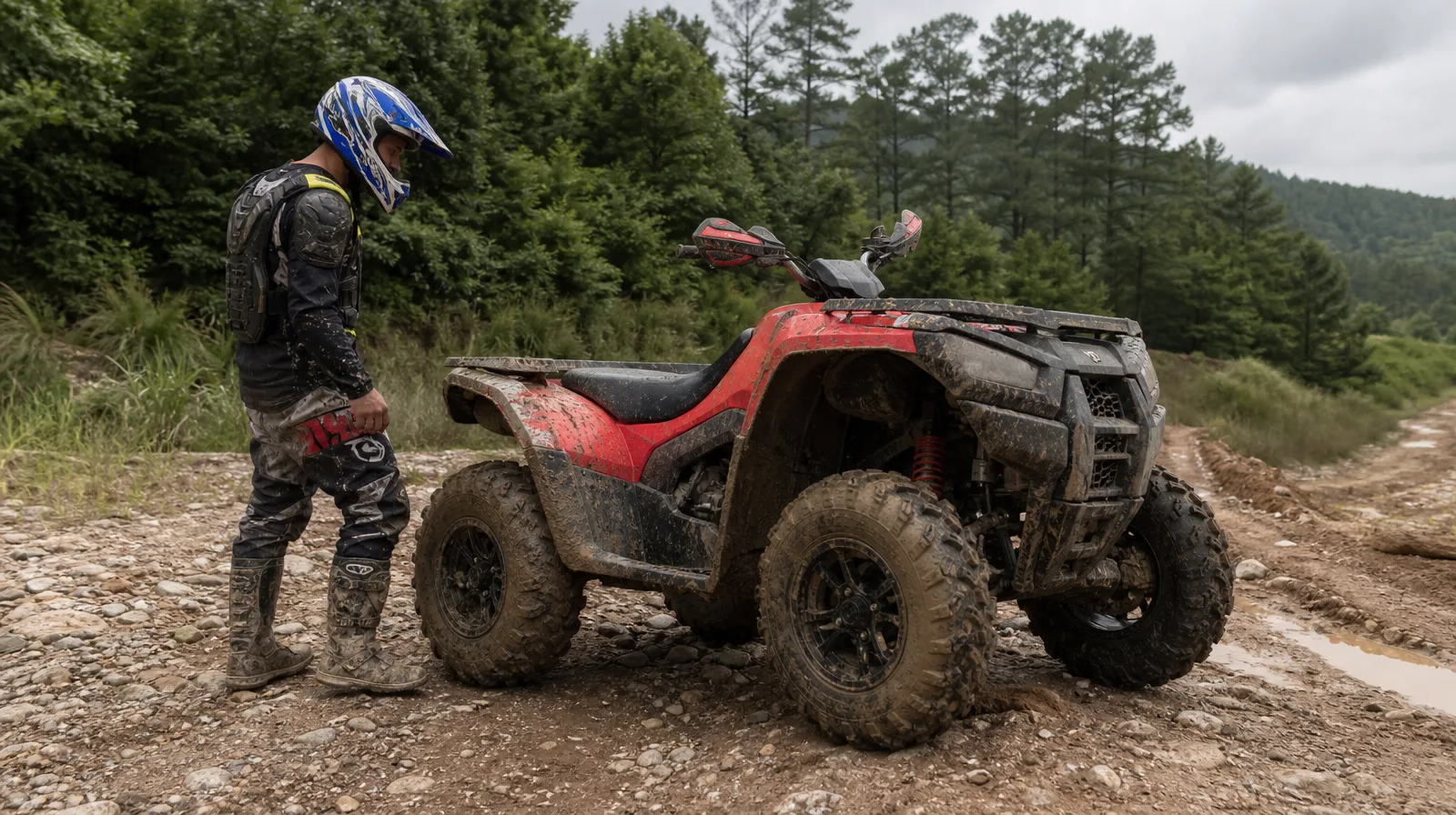 ATV infantil off road esportivo para crianca de 6 anos em trilha, pneu robusto e veículo fotorrealista【0†source】