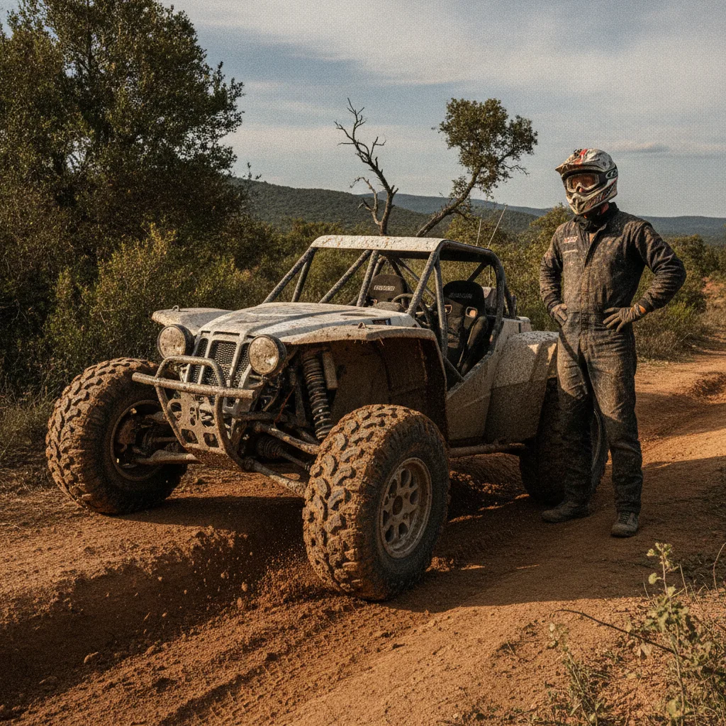 Quadriciclo off-road esportivo em trilha desafiadora, evidenciando a importância da produtividade e o custo oculto da câmara