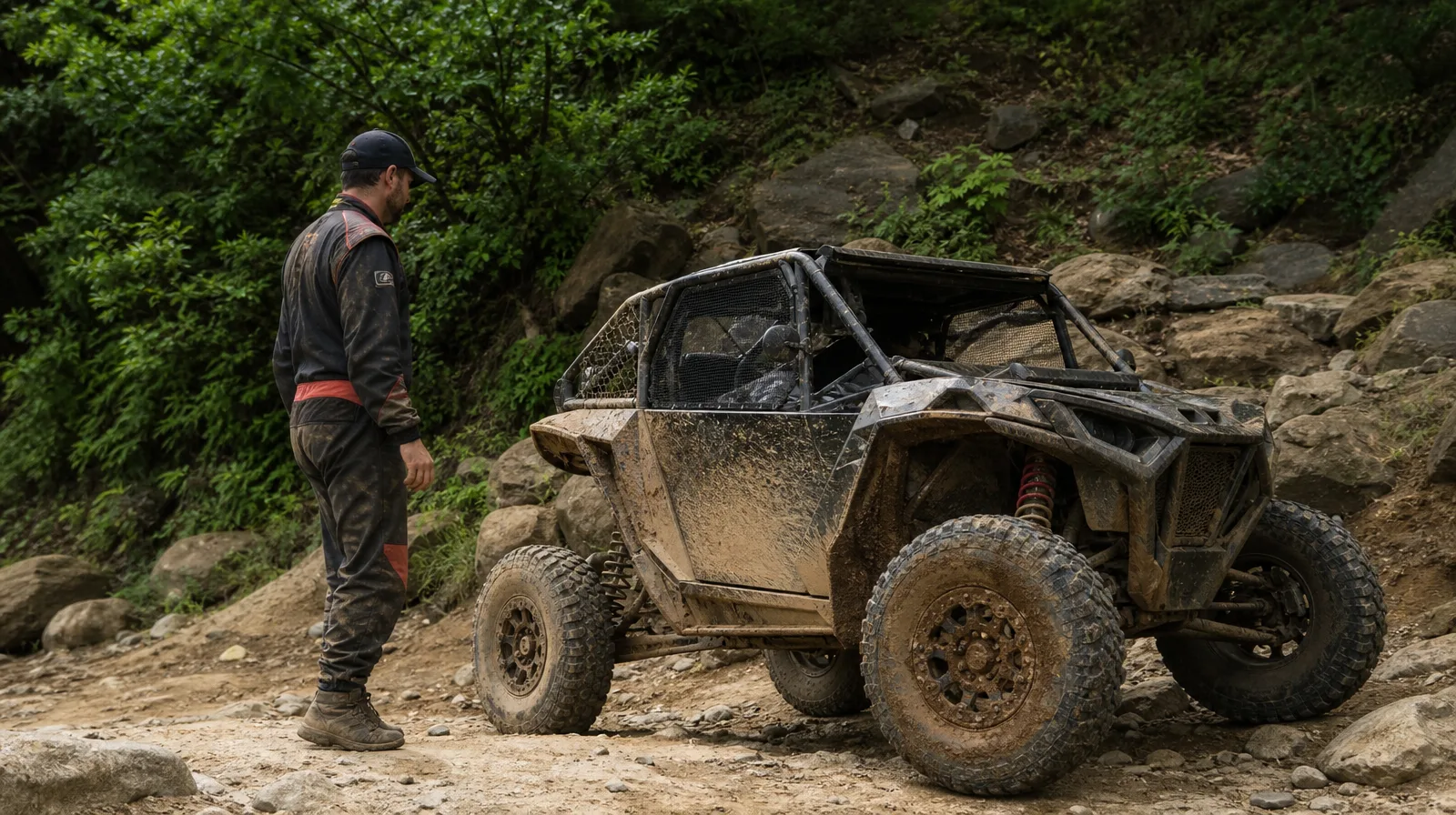 Pneu de off road esportivo com selante aplicado, mostrando interior emborrachado e proteção reforçada