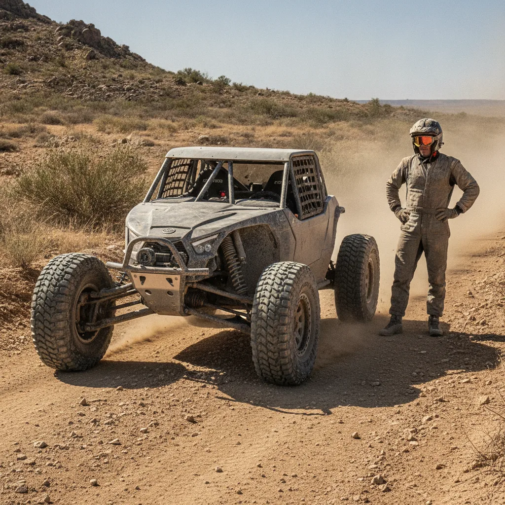 Pneu off-road esportivo em ação com a keyword Composição e Segurança: O que há dentro do pneu com selante TEX OFF ROAD? desta
