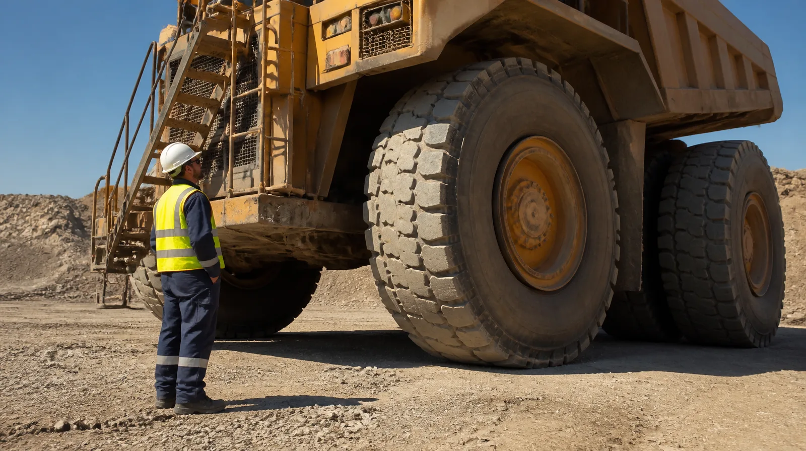 otr mineracao trator de esteira d11 trabalha em mineracao pesada estei em operação em mina, destacando pneus OTR robustos