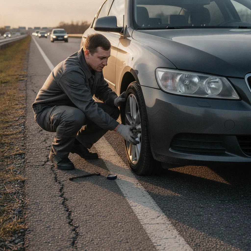 Pneu de automóvel moderno, ilustrando a tecnologia dos Pneus Run Flat e sua compatibilidade com selantes preventivos