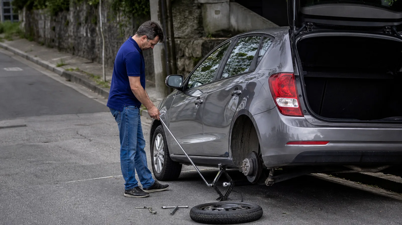 Pneu de automóvel em preenchimento de pneu com poliuretano, fotorrealista e resistente em oficina automotiva
