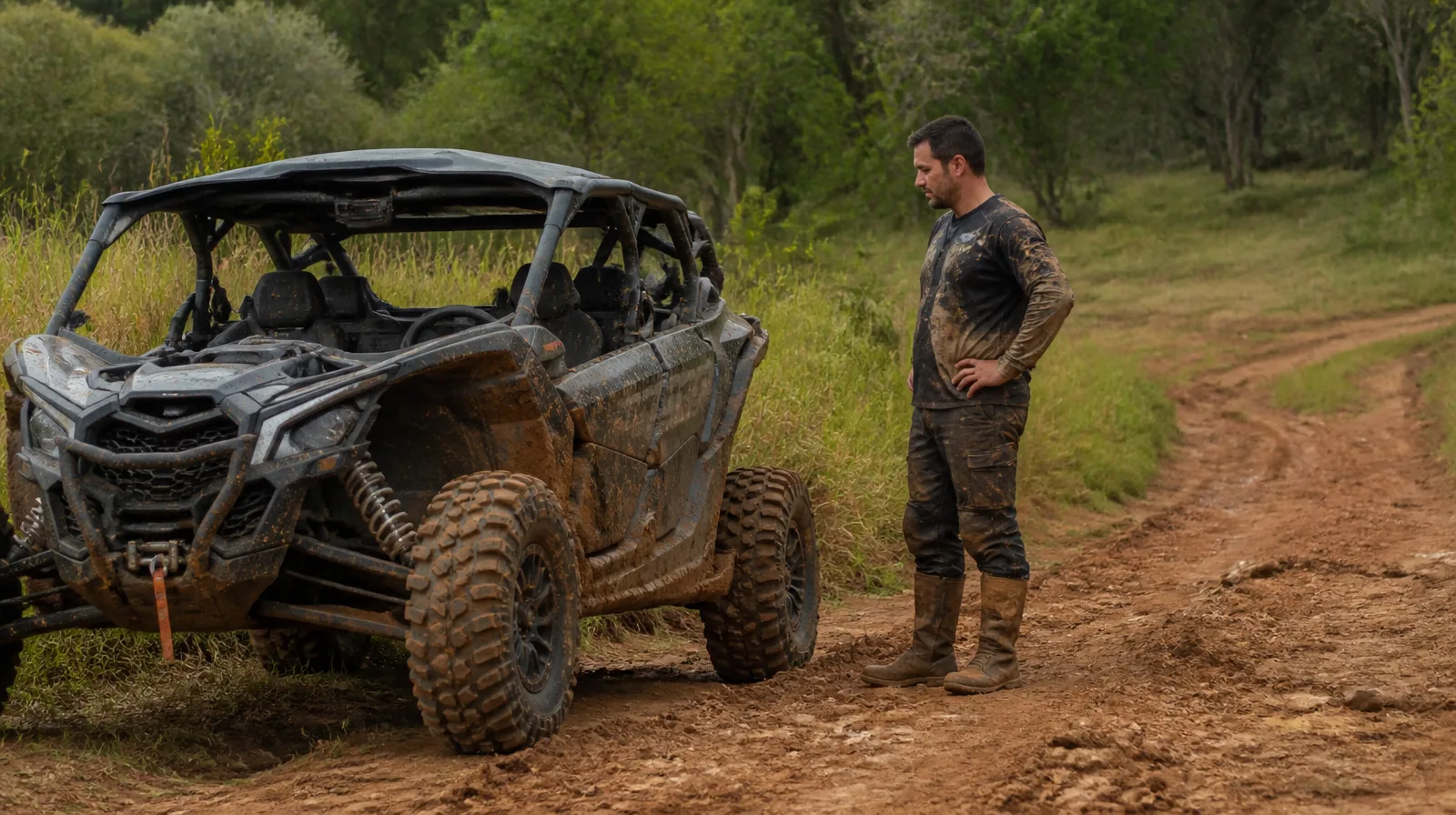 Selante para pneu de off road aplicado em veículo off-road com pneus robustos em terreno acidentado