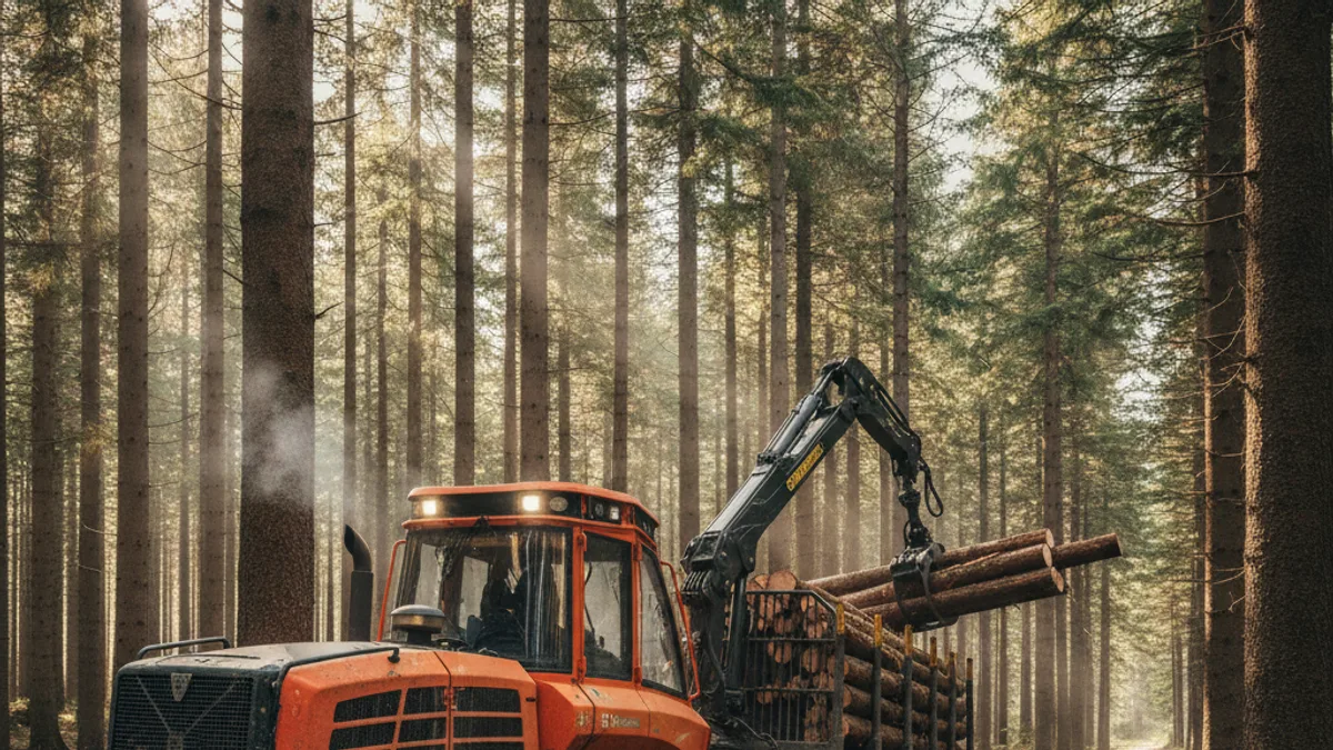 Blindagem de pneu florestal com selante TEX em forwarder e skidder na operação de colheita