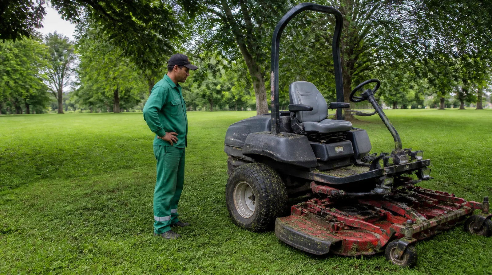 Pneu fotorrealista de veículo para jardinagem em área verde, com textura detalhada e aparência robusta
