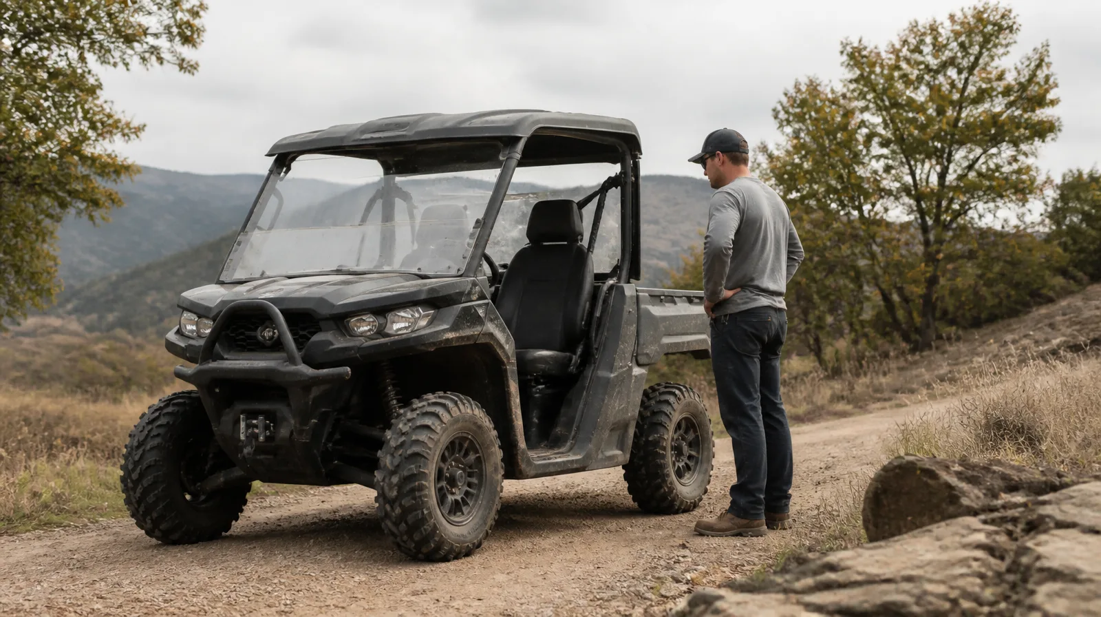Pneu de UTV em trilha com selante pneu UTV vale a pena em destaque no uso off-road realista