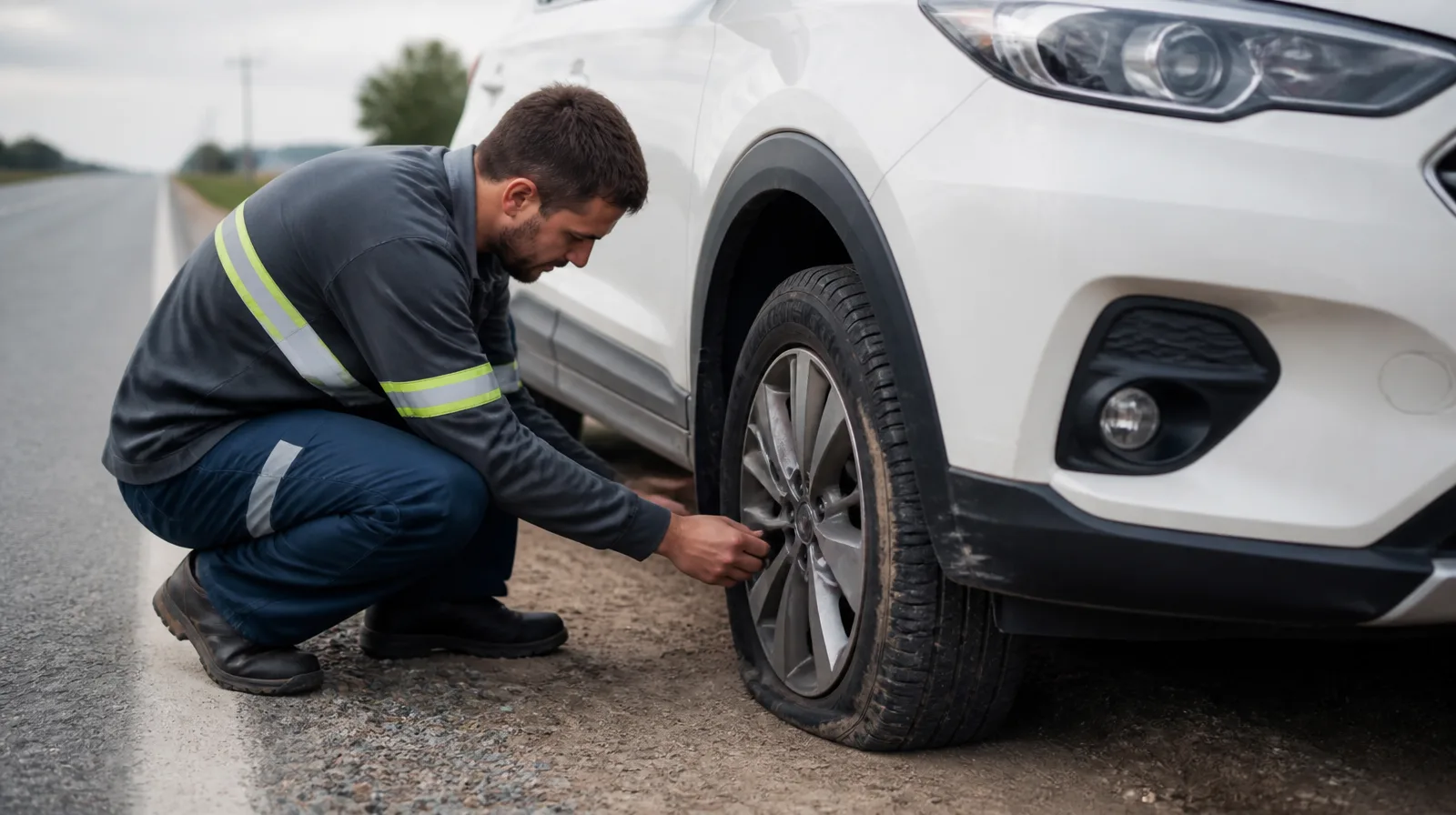 SUV utilitário premium com TPMS, pronto para monitorar a pressão dos pneus com precisão