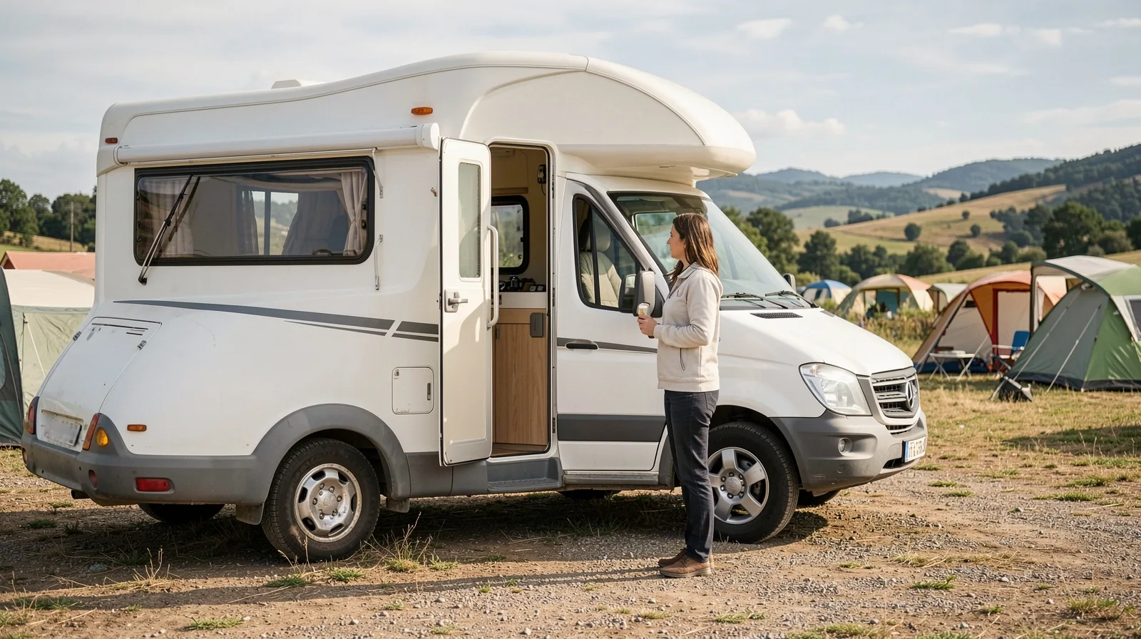 Pneu de motorhome em destaque com aplicação de vacina-de-pneu-em-motorhome para maior proteção e segurança