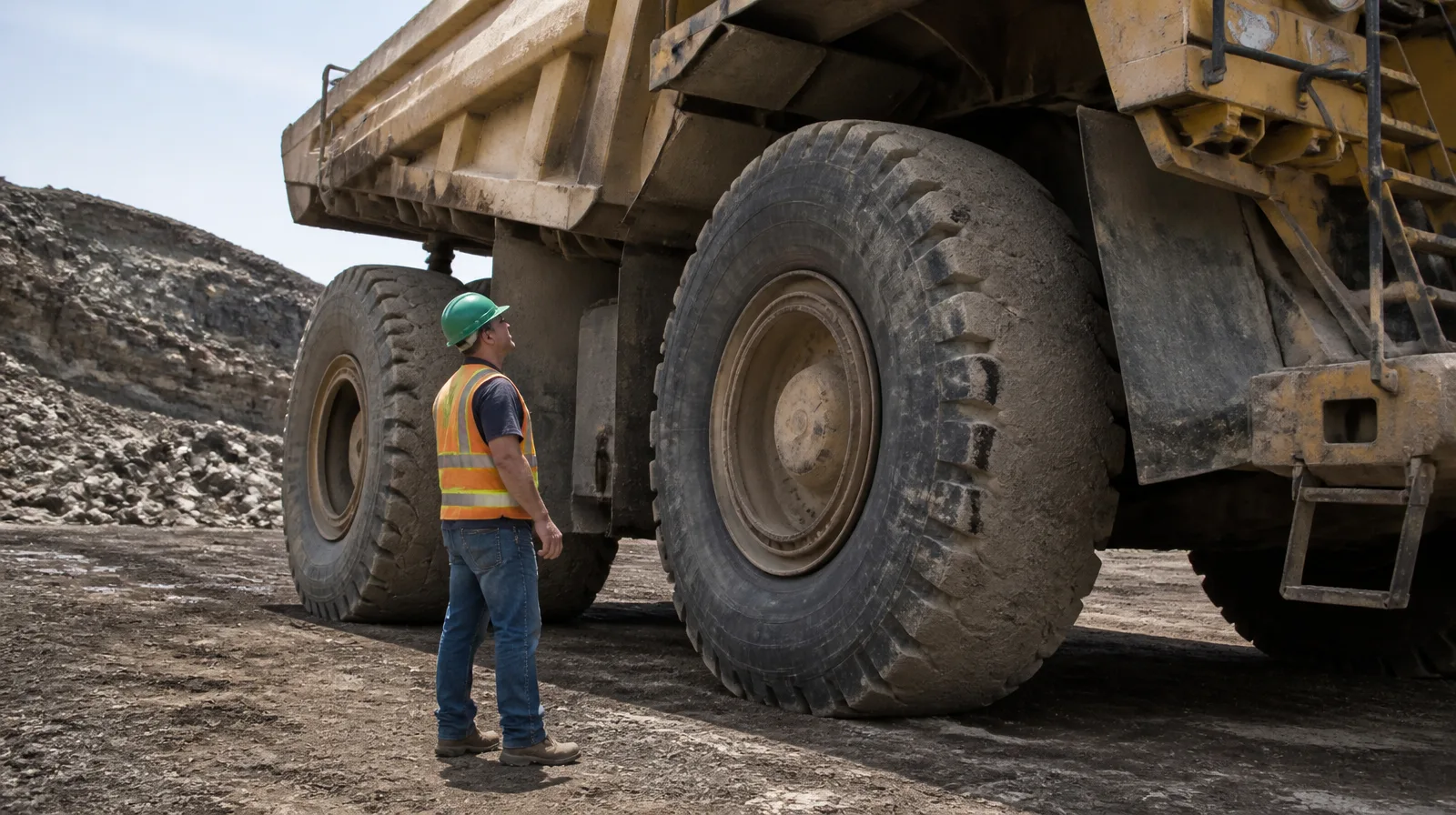 Pneu OTR de máquina de mineração com vacina de pneu para máquina de mineração em operação no solo acidentado