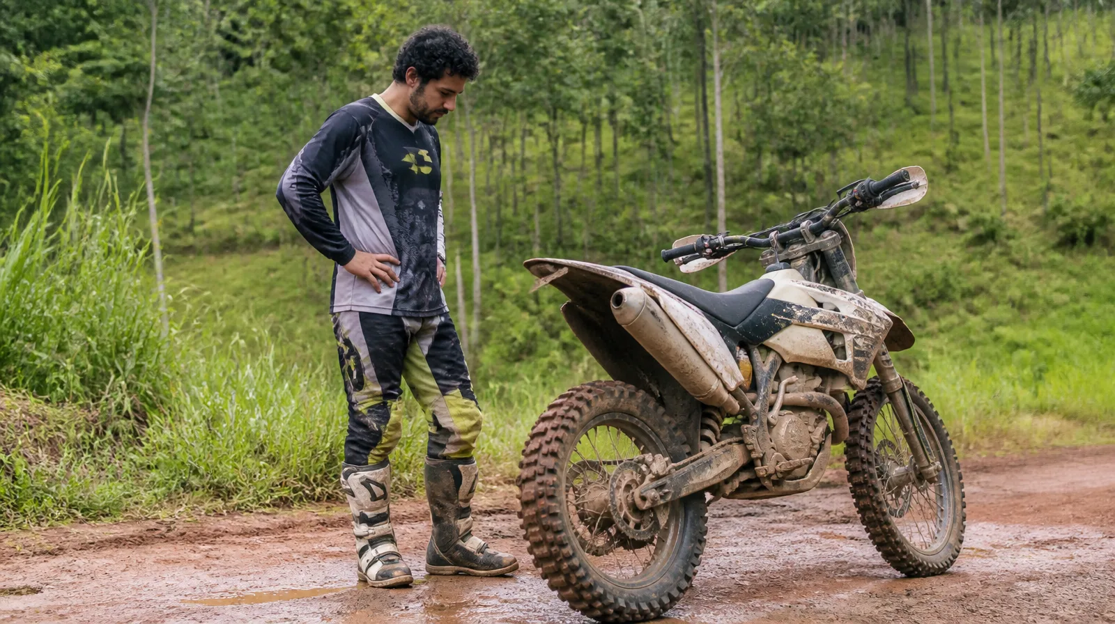 Moto com pneu em destaque, mostrando alta performance e segurança na estrada