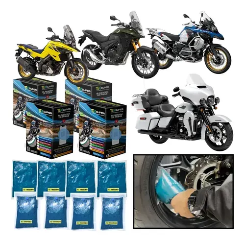 TEX SUPER — selante para pneu de moto acima de 400cc · 4 kits