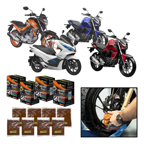 TEX PRO — selante para pneu de moto até 400cc · 4 kits