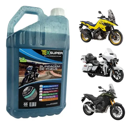 TEX SUPER — selante para pneu de moto acima de 400cc · Galão de 5 litros
