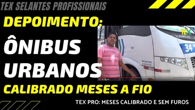 Cena do vídeo: Selante de pneu em ônibus urbano para blindagem de pneus