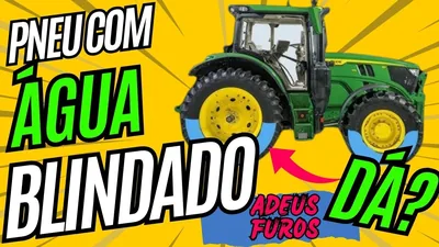 Cena do vídeo: Como blindar pneu agrícola com água (lastro) e evitar furos!