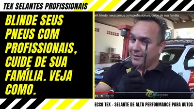 Policiais demonstram a blindagem de pneus TEX vedando um furo a alta velocidade