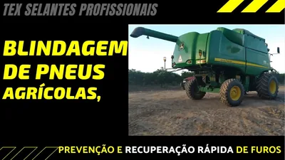Cena do vídeo: Blindagem de pneu agrícola com selante de pneu da TEX Selantes Profissionais